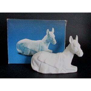 Avon Nativity Collectibles The Donkey Figurine  - Vintage 1984 White Porcelain